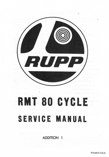 Rupp Owners Manual
